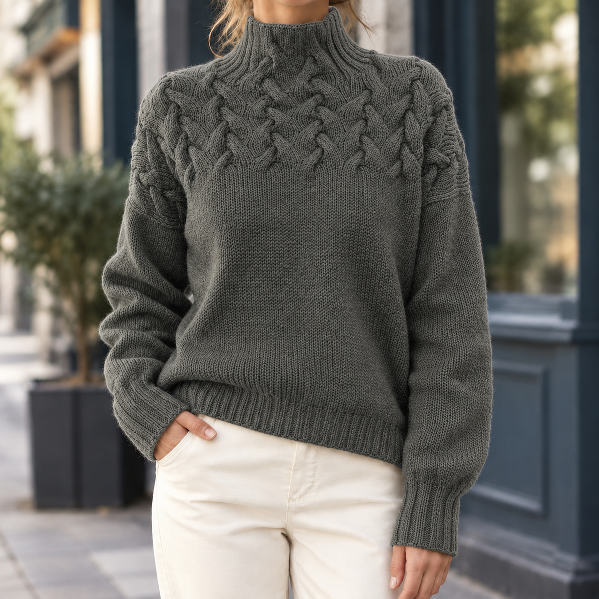 Relaxed Cable Knit Jumper