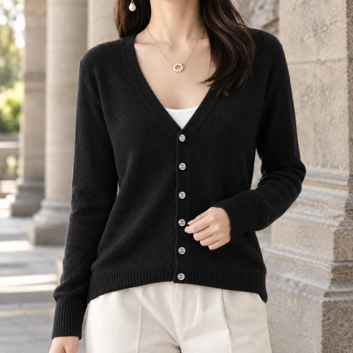 Easy-Fit V-Neck Cardigan
