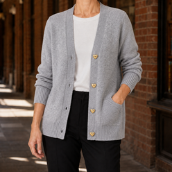 V-Neck Button-Front Cardigan