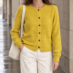 Textured Button Cardigan, Regular Fit