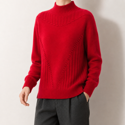 Mock Neck Textured Knit Jumper