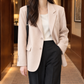 Blazer Polyester Short Tailored with Notched Lapels and Two Buttons