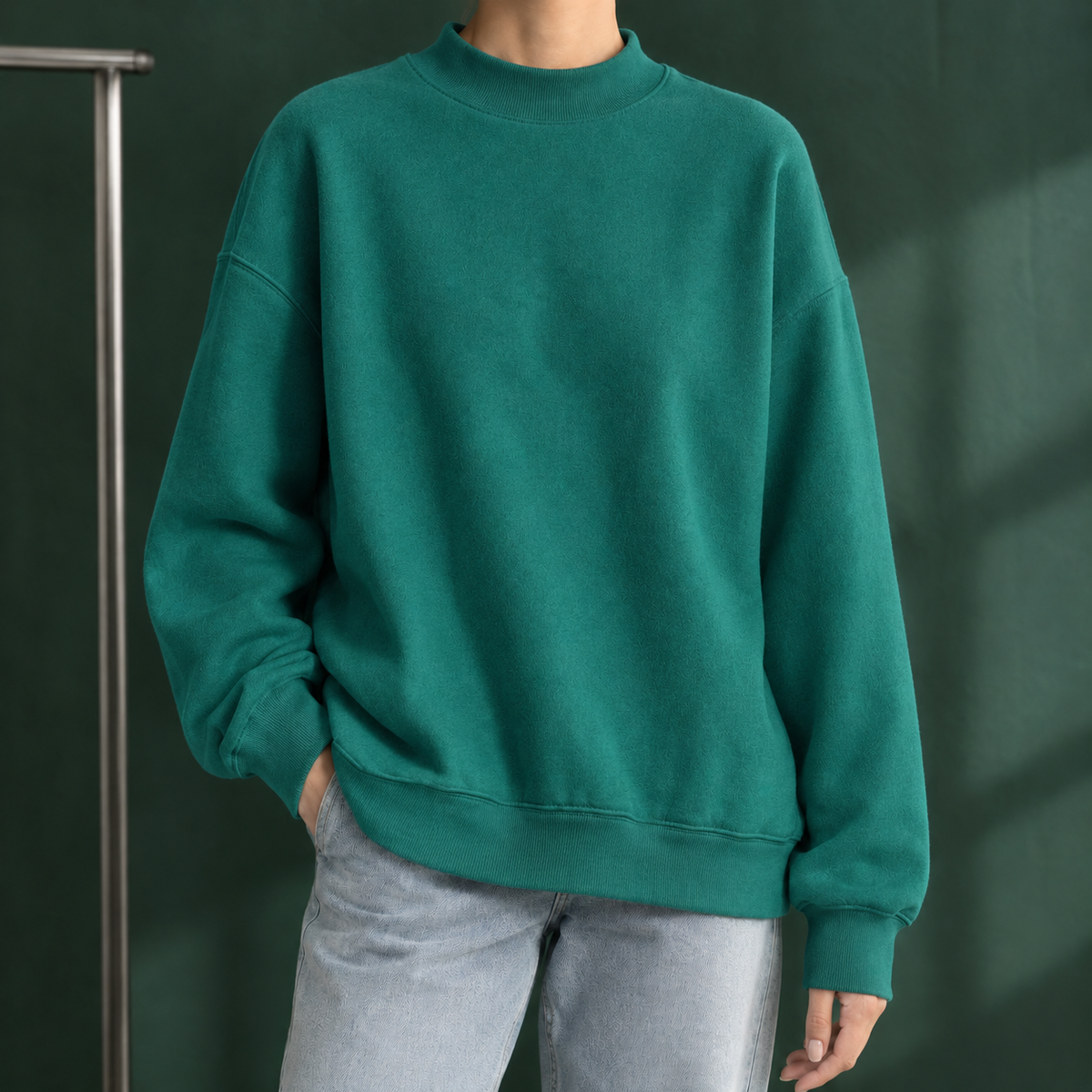 Relaxed Mock Neck Jumper