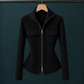 Ribbed Zip Cardigan with Shaped Profile