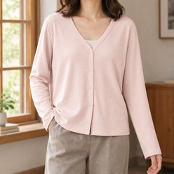 Lightweight Button-Front Cardigan