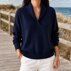 Fine Knit Shawl Collar Jumper, Softly Draped