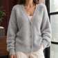 Oversized Wool-Blend V-Neck Cardigan