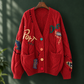 Embroidered Chunky Cable Cardigan