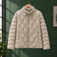 Quilted Jacket Duck Down Filled with Wave Quilting and Full Zip