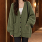 Chunky Ribbed Cardigan with Dropped Shoulders