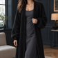 Plush Longline Open-Front Cardigan