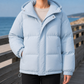 Puffer Jacket Polyester Hooded with Drawcord Hem and Angled Pockets