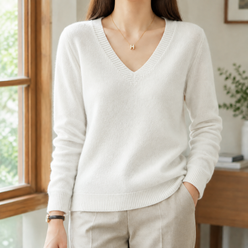 Easy Relaxed V-Neck Knit Jumper