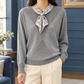 Scarf Neck Jumper with Patterned Tie