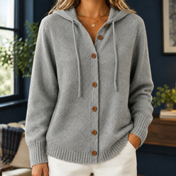 Hooded Cotton-Blend Cardigan