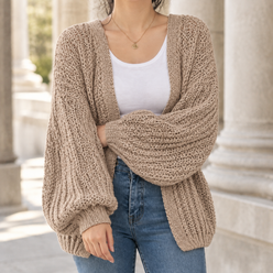 Chunky Knit Open-Front Cardigan