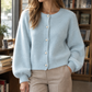 Fuzzy Knit Pearl Button Cardigan