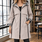Hooded Jacket Polyester with Check Trim, Full Zip and Drawcord Waist
