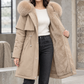 Hooded Coat Cotton Fill Longline with Plush Lining and Zip and Snap