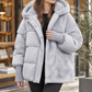 Panelled Jacket Cotton Blend with Plush and Quilted Panels and Hood