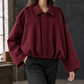 Bomber Jacket Polyester Oversized Batwing with Concealed Zip