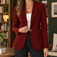 Blazer Polyester Regular Fit with Single Button and Front Flap Pockets