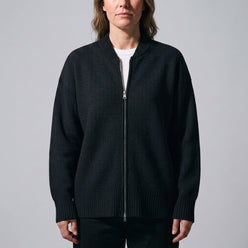 Zip-Up Knitted Cardigan