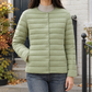 Quilted Jacket Polyester Lightweight with Round Neckline and Snaps