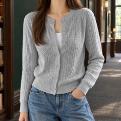 Vertical Cable Cardigan