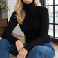 Close-Fitting Ribbed Roll Neck Jumper