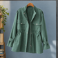 Utility Jacket Polyester with Zip and Snap Front and Four Pockets