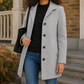 Coat Polyester Straight Cut Mid-Length with Notched Lapels