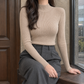 Fine Vertical Rib Close-Fitting Jumper