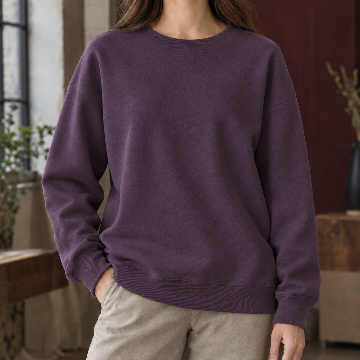 Relaxed Dropped Shoulder Sweatshirt