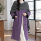 Coat Wool Blend Extra-Long with Patch Pockets and Pom-Pom Scarf