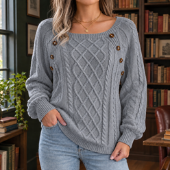 Square Neck Loose Knit Jumper
