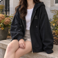 Relaxed Zip Hoodie with Dropped Shoulders