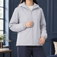 Down Jacket White Duck Down Lightweight with Fixed Hood and Zip