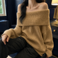 Off-Shoulder Jumper with Foldover Neckline