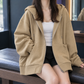 Oversized Fleece Cocoon Zip Hoodie