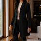 Coat Wool Blend Tailored Fitted Flared with Notched Lapels