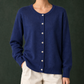 Smooth Soft Knit Round Neck Cardigan