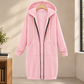 Overcoat Polyester Longline with Drawcord Hood and Full Zip