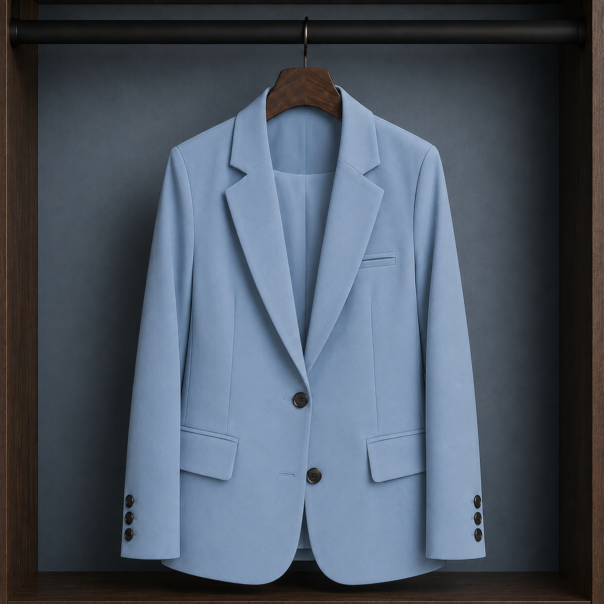 Blazer Polyester Tailored with Two-Button Front and Three Pockets