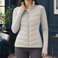 Quilted Jacket Polyester with Stand Collar and Thumbhole Cuffs