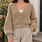 Cropped Chunky Wool-Blend Cardigan