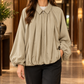 Balloon Jacket Polyester Batwing with Pointed Collar and Full Zip