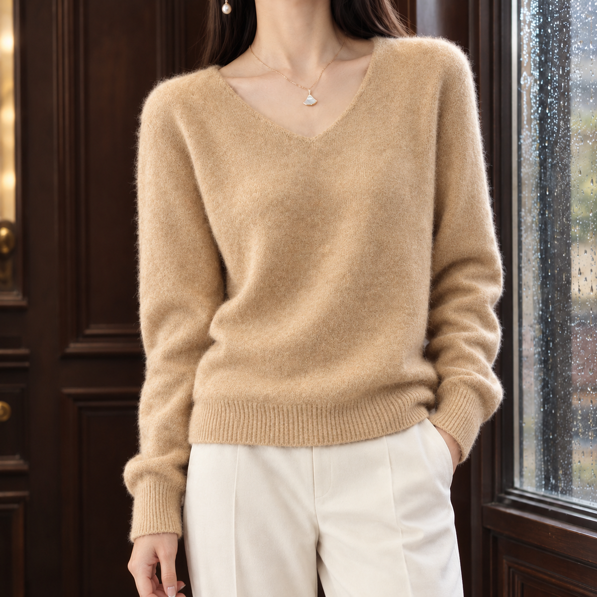 Pure Wool V-Neck Jumper