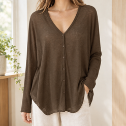 Cotton-Blend Draped Cardigan