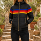 Quilted Colourblock Jacket Polyester with Hood and Zipped Pockets